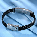 Vintage Engrave Name Braid Woven Leather Bracelet DIY Letter Men Bangle Jewelry