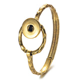 Snap Button Stainless Steel Bracelet for Women Men