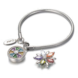 Snap Button Stainless Steel Bracelet for Women Men