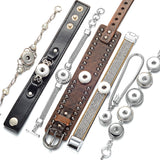 Snap Button Stainless Steel Bracelet for Women Men