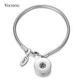 Snap Button Stainless Steel Bracelet for Women Men
