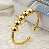 Stainless Steel Bead Bracelet Women Men Jewelry Charm Bangle Accessory
