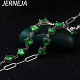 Stainless Steel Bracelet Emerald Heart 5A Zircon Women's Jewelry