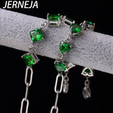 Stainless Steel Bracelet Emerald Heart 5A Zircon Women's Jewelry