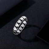 Crystal Hearts Charm Bangle Stainless Steel Bracelet for Women