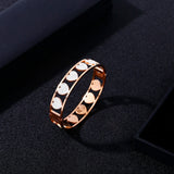 Crystal Hearts Charm Bangle Stainless Steel Bracelet for Women