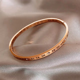 Roman Numeral Stainless Steel Bracelet for Women