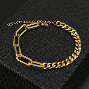 Stainless Steel Paperclip Link Chain Bracelet