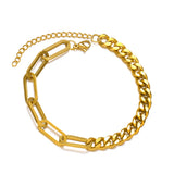 Stainless Steel Paperclip Link Chain Bracelet
