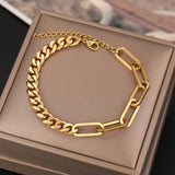 Stainless Steel Paperclip Link Chain Bracelet