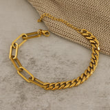 Stainless Steel Paperclip Link Chain Bracelet