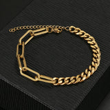 Stainless Steel Paperclip Link Chain Bracelet