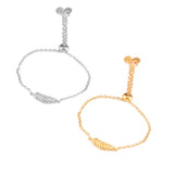 Stainless Steel Branches and Leaves Slider Bracelet