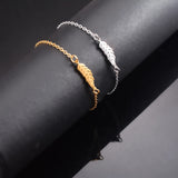 Stainless Steel Branches and Leaves Slider Bracelet