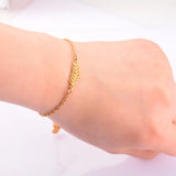 Stainless Steel Branches and Leaves Slider Bracelet
