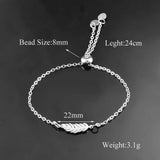 Stainless Steel Branches and Leaves Slider Bracelet