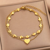 Stainless Steel Bracelet Infinity Heart Pendant Women's Jewelry Mother's Gift