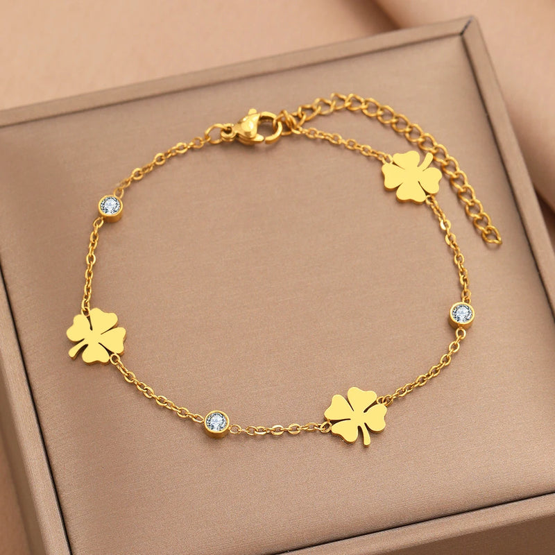 Stainless Steel Bracelet Infinity Heart Pendant Women's Jewelry Mother's Gift