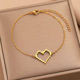 Stainless Steel Bracelet Infinity Heart Pendant Women's Jewelry Mother's Gift