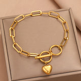Stainless Steel Bracelet Infinity Heart Pendant Women's Jewelry Mother's Gift