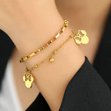 Anime Bow Mouse Pendant Layer Chain Bracelet for Women