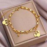 Anime Bow Mouse Pendant Layer Chain Bracelet for Women
