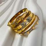 Stainless Steel Bracelets Golden Love Crystal Wedding