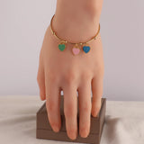 Stainless Steel Women's Bangle Bracelet Charms Jewelry