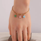 Stainless Steel Women's Bangle Bracelet Charms Jewelry