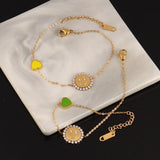 Zircon Smiley Face Charms Bracelet Colorful Heart Bracelets