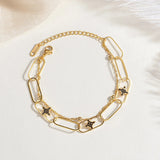 Hollow Star Charm Bracelet for Women - Stainless Steel