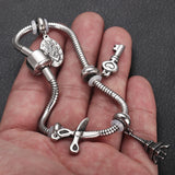 Stainless Steel Snake Chain Bracelet with European Clips