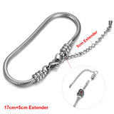 Stainless Steel Snake Chain Bracelet with European Clips