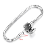 Stainless Steel Snake Chain Bracelet with European Clips