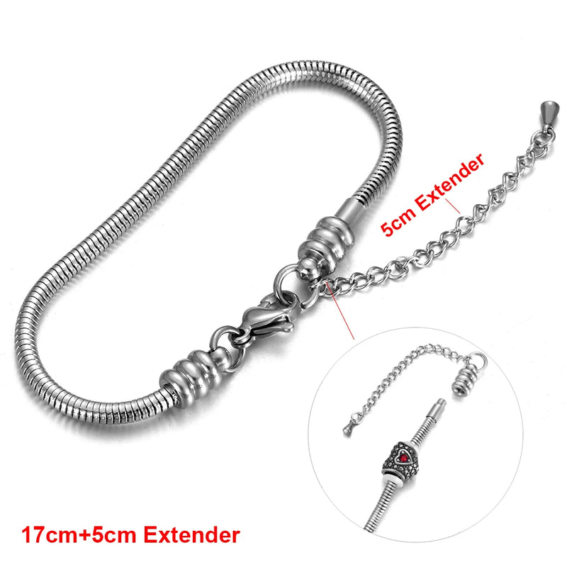 Stainless Steel Snake Chain Bracelet with European Clips
