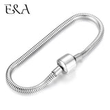 Stainless Steel Snake Chain Bracelet with European Clips