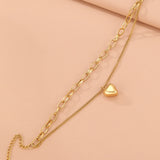 Vintage Heart Pendant Multilayer Chains Bracelet for Women