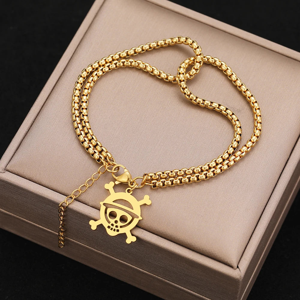 Vintage Gothic Layered Chain Stainless Steel Bracelet for Women