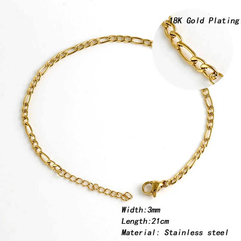 Steel Bracelet Charms Cuban Chain Jewelry