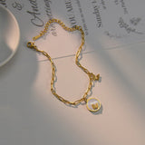 Golden Butterfly Charm Stainless Steel Bracelet for Women