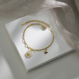 Golden Butterfly Charm Stainless Steel Bracelet for Women