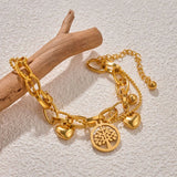 Stainless Steel Bracelets for Women Tree Of Life Heart Charm