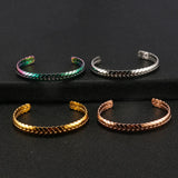 Stainless Steel Braided Wheat Bangle Bracelet Silver Plated Classic Punk Jewelry