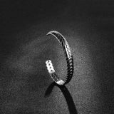 Stainless Steel Braided Wheat Bangle Bracelet Silver Plated Classic Punk Jewelry