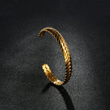 Stainless Steel Braided Wheat Bangle Bracelet Silver Plated Classic Punk Jewelry