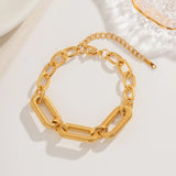 Steel Bread Texture Chain Waterproof Bracelet 18K PVD Plated Jewelry