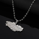 Stainless Steel Bretagne Map Necklace Breizh Llydaw Brittany Map Pendant