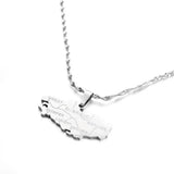 Stainless Steel Bretagne Map Necklace Breizh Llydaw Brittany Map Pendant