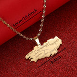 Stainless Steel Bretagne Map Necklace Breizh Llydaw Brittany Map Pendant