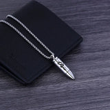 Stainless Steel Bullet Pendant Necklace Men's Hip-Hop Rapper Jewelry